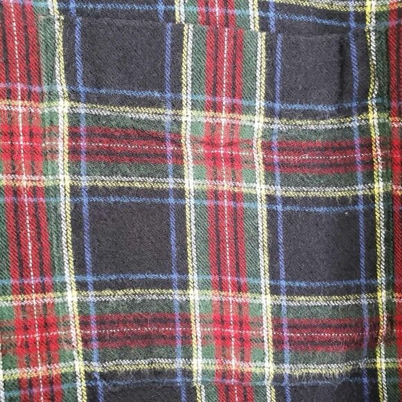 LL Bean Shirt Mens Size MT Medium Tall Black Red Plaid Flannel LS Button Down LS - Picture 4 of 7